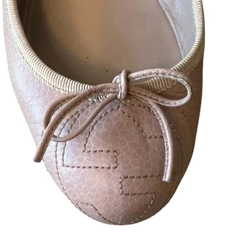 Gucci Ballet Flats Interlocking G Dusty Pink Leather 36.5 - Picture 11 of 14
